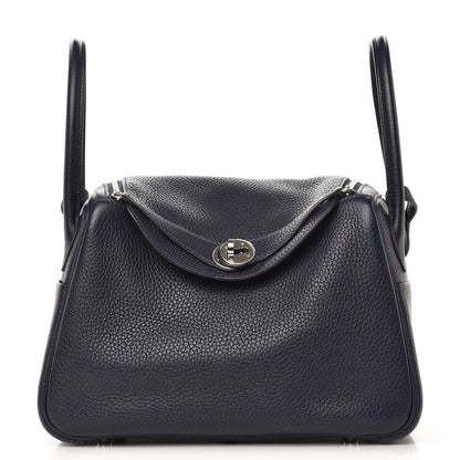 Hermes Taurillon Clemence Lindy 26 Bleu Nuit 1 of 8