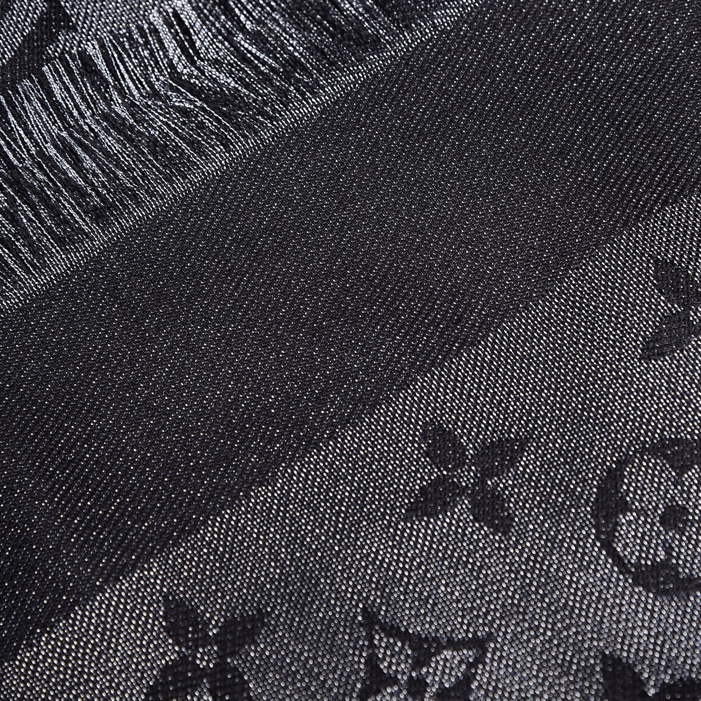 Silk Lurex Wool Monogram Shine Shawl Black