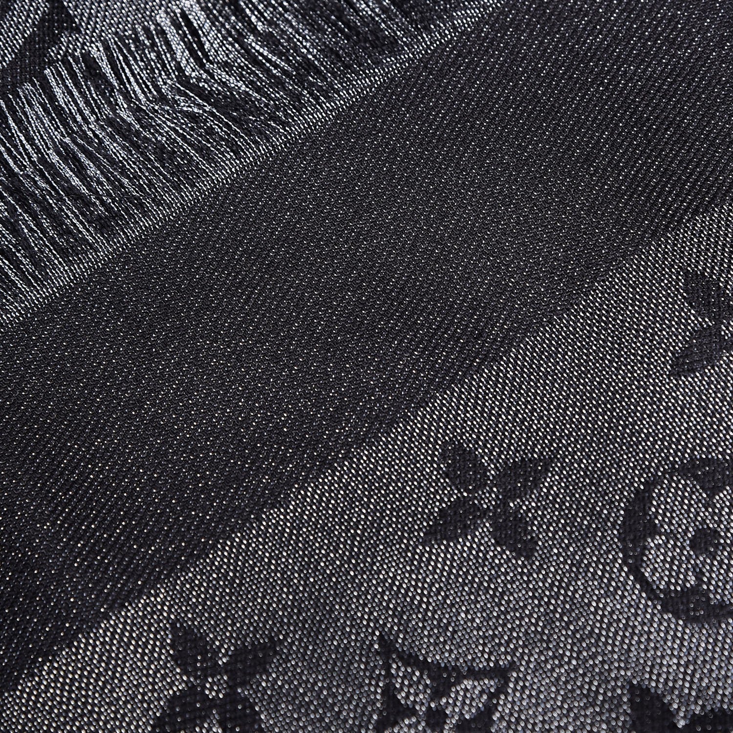 Louis Vuitton Silk Lurex Wool Monogram Shine Shawl Black 4 of 7