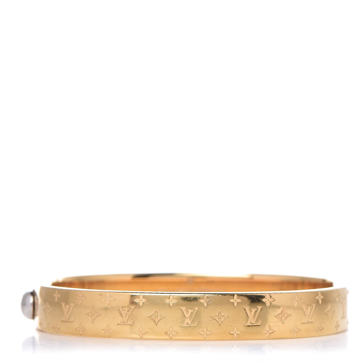 Louis Vuitton Brass Monogram Nanogram Cuff M Gold 1 of 6