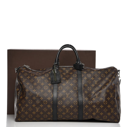 Louis Vuitton Monogram Macassar Keepall Bandouliere 55 13 of 13