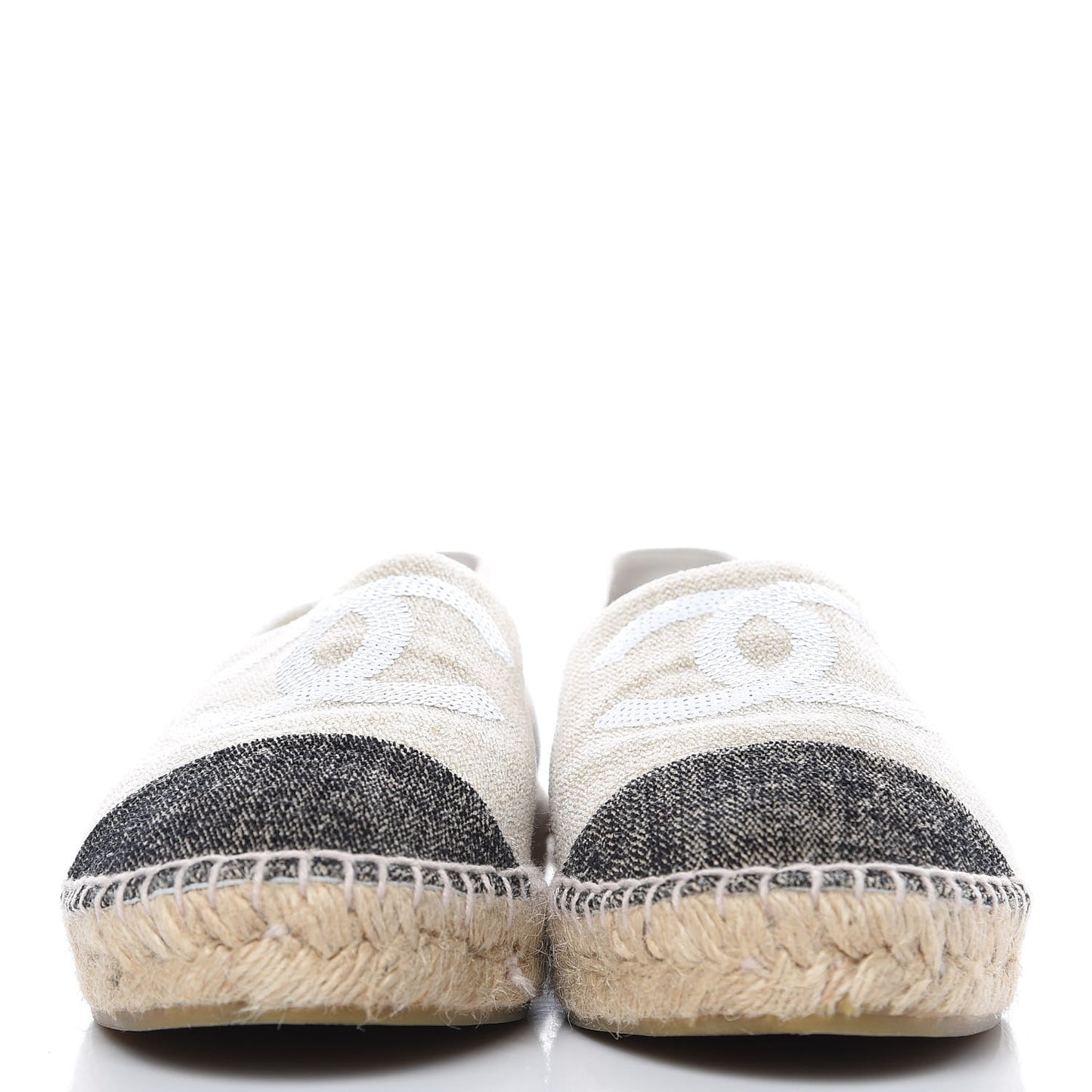 Toile Sequin CC Espadrilles 42 Beige Black