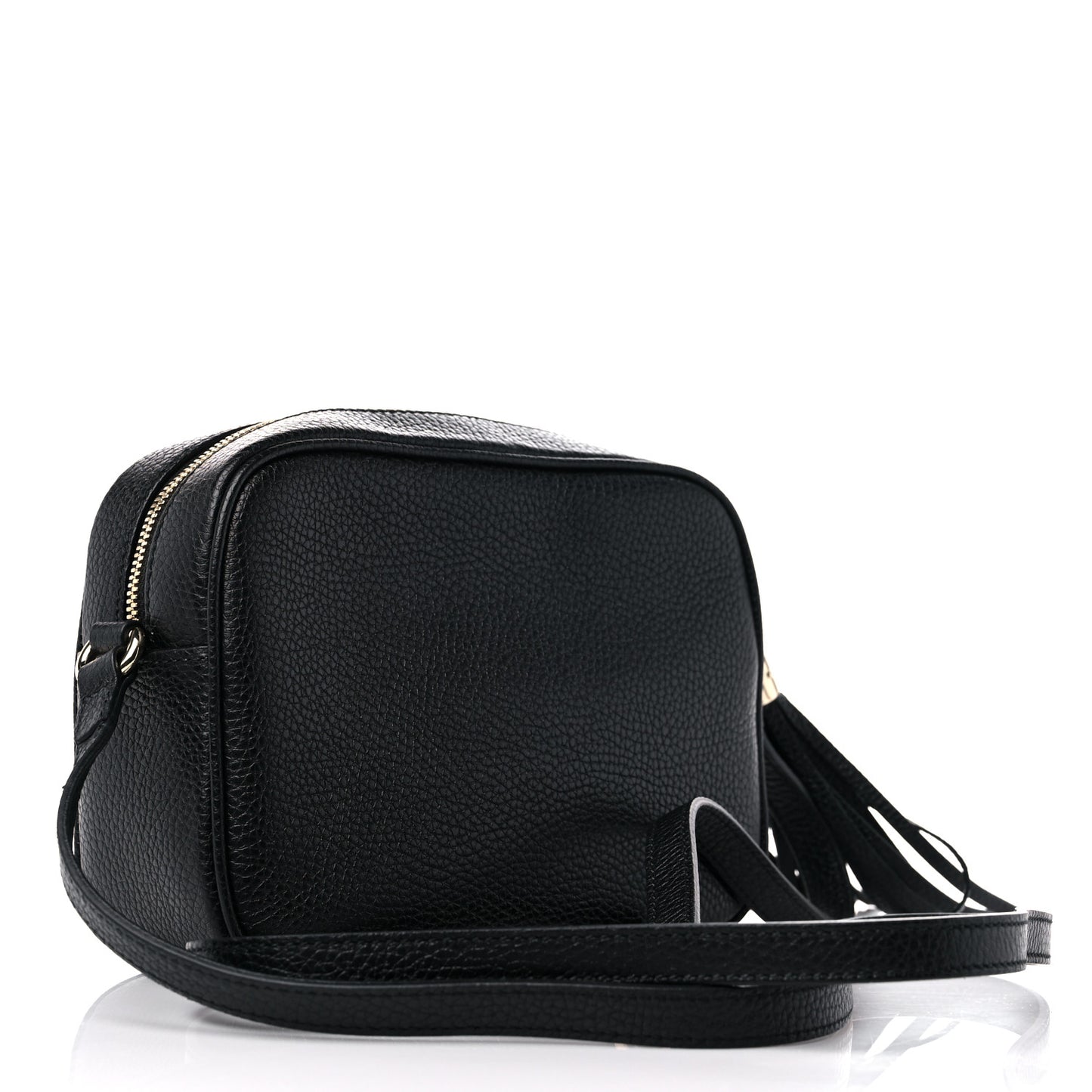 Pebbled Calfskin Small Soho Disco Bag Black