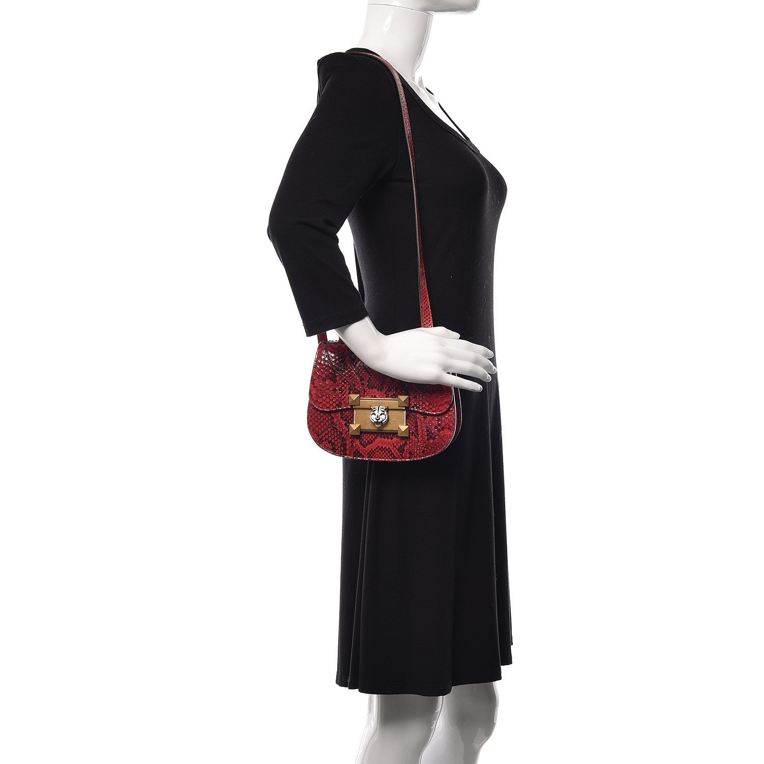 Gucci Elaphe Radiata Small Osiride Shoulder Bag Hibiscus Red 2 of 10