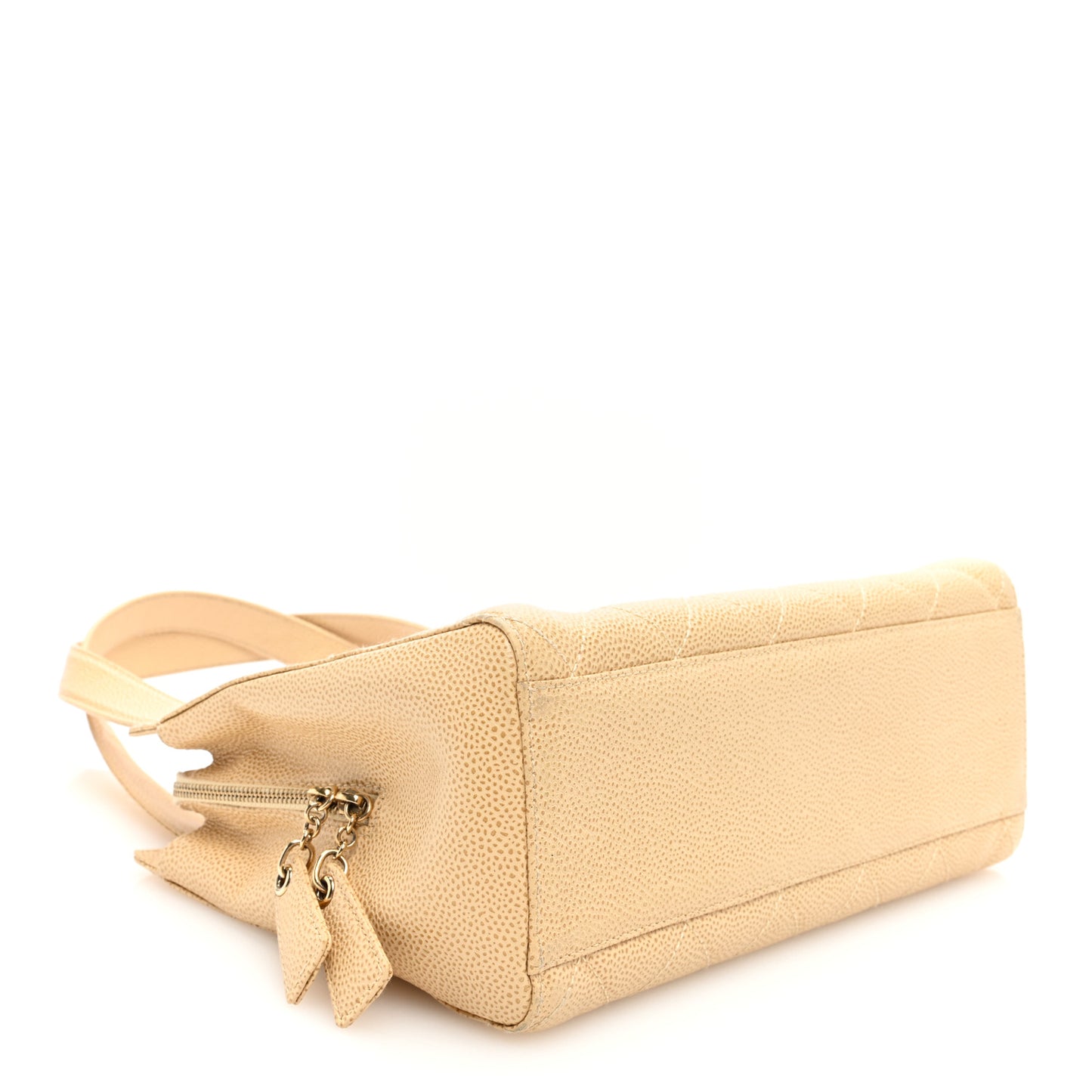 Caviar Quilted Tote Beige