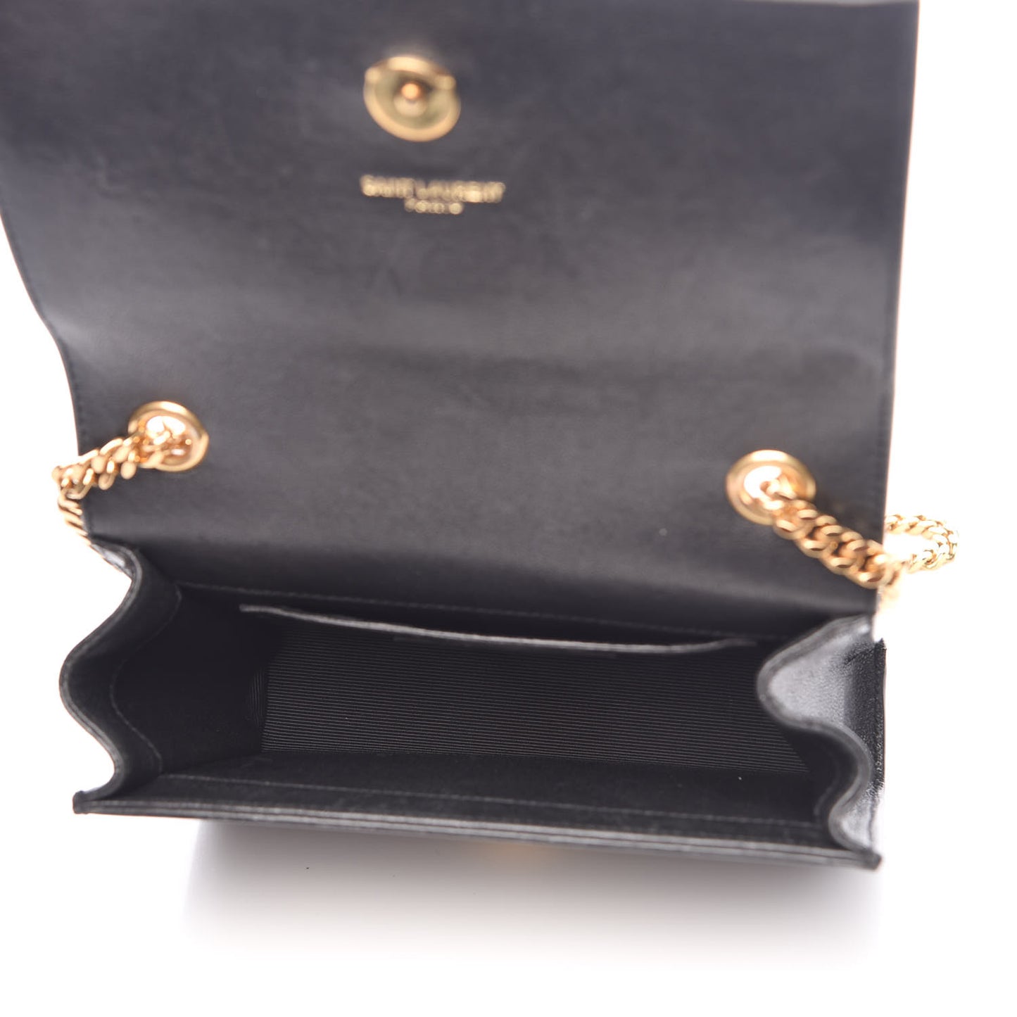 Calfskin Crystal Studded Small Classic Monogram Kate Tassel Satchel Black