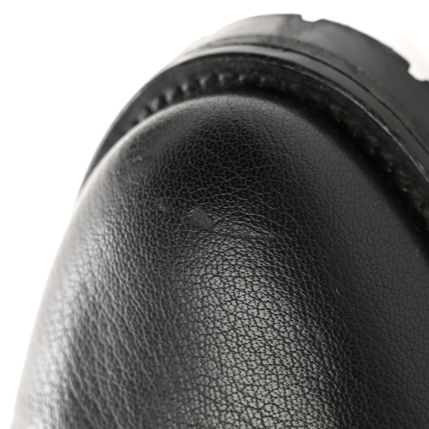 Grainy Calfskin Crystal Bren Flat Ankle Booties 36.5 Black
