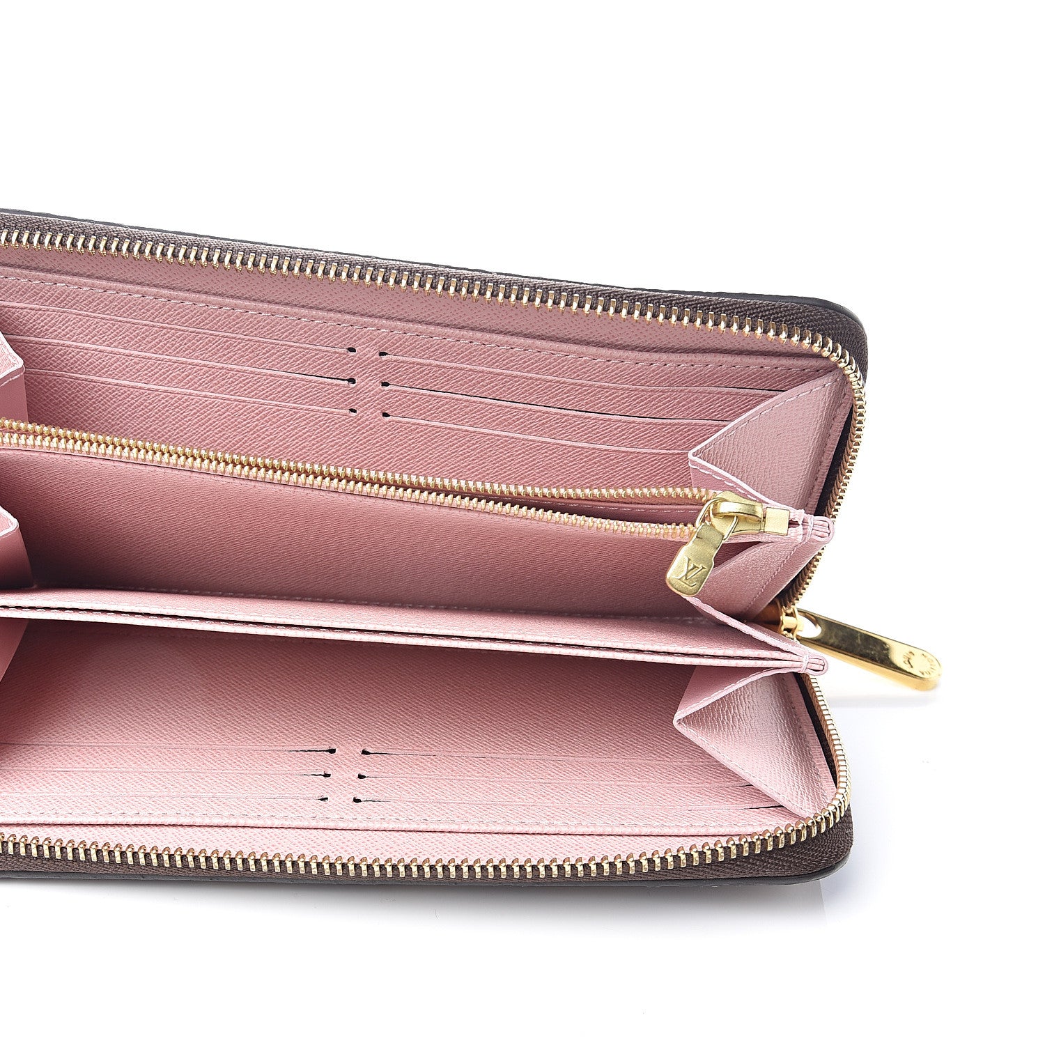 Louis Vuitton Damier Ebene Zippy Wallet Rose Ballerine 4 of 5