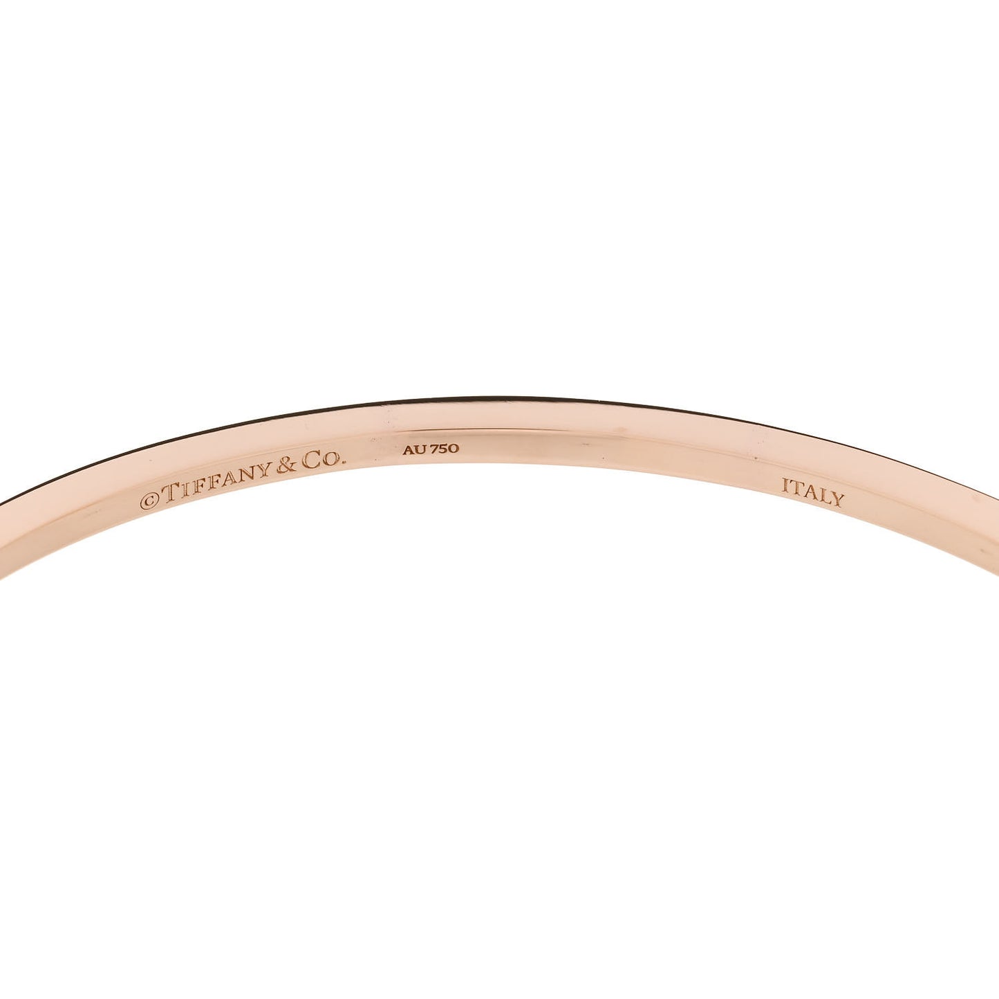 18K Rose Gold Diamond T Hinged Wire Bangle Bracelet