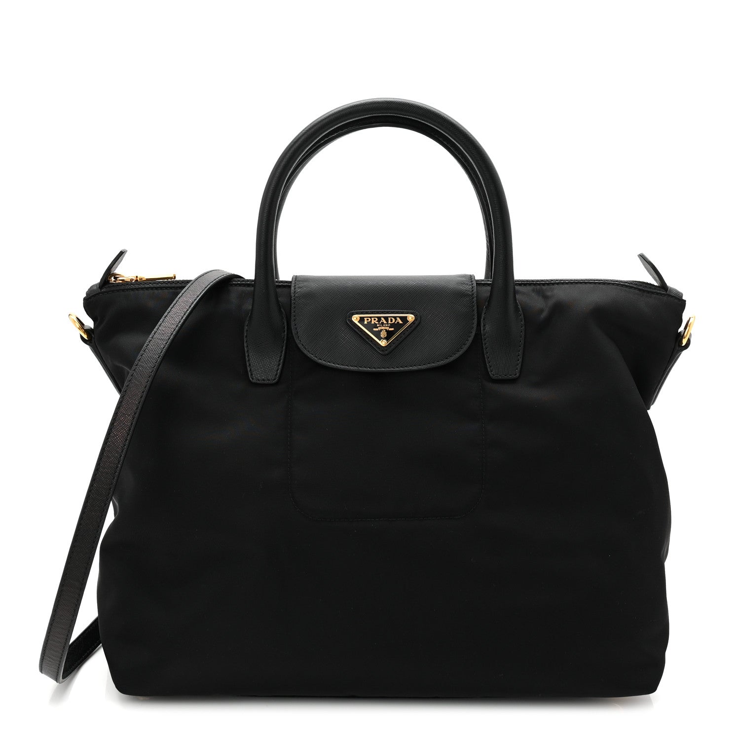 Prada Tessuto Nylon Saffiano Tote Black 1 of 21