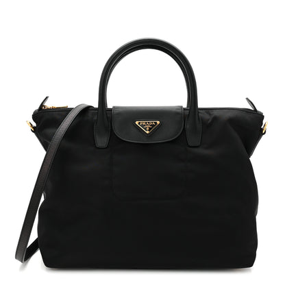 Prada Tessuto Nylon Saffiano Tote Black 1 of 21