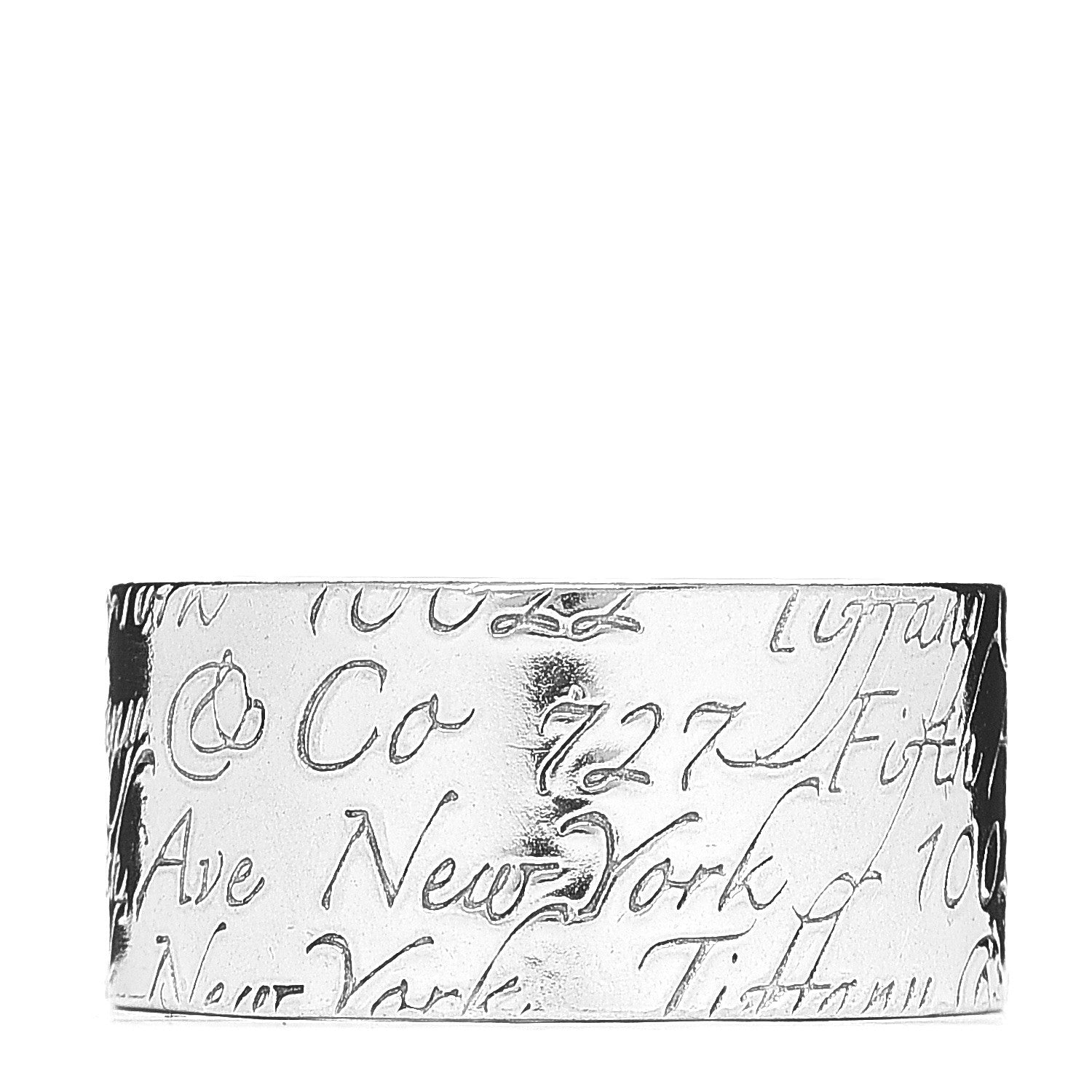 Tiffany Sterling Silver 10mm Notes Wide Ring 56 7.5 1 of 3