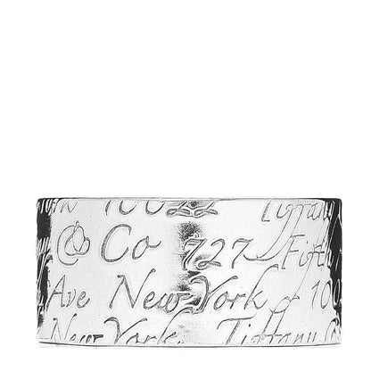 Tiffany Sterling Silver 10mm Notes Wide Ring 56 7.5 1 of 3