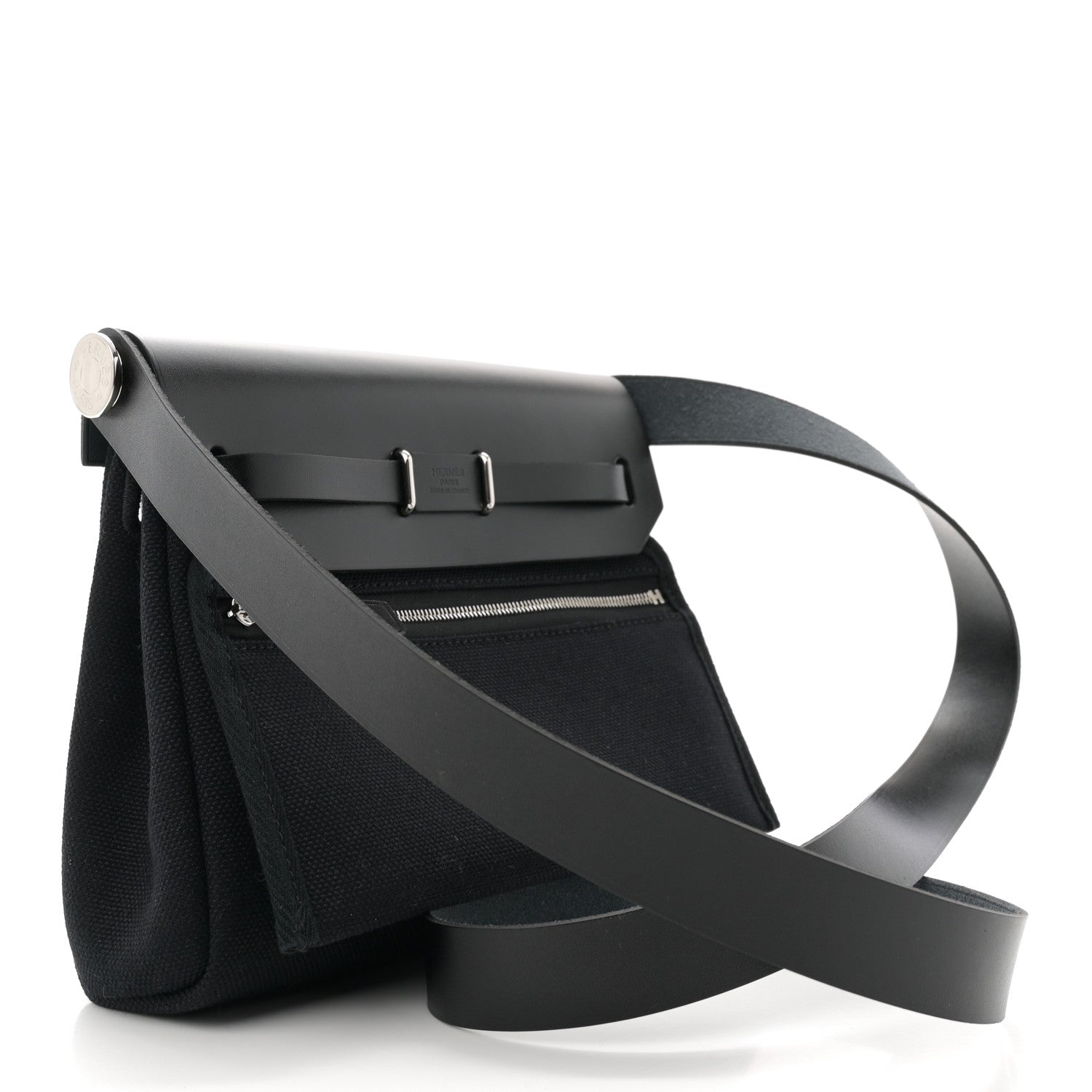 Hermes Military Toile Vache Hunter Herbag Zip Retourne 20 Black 3 of 11