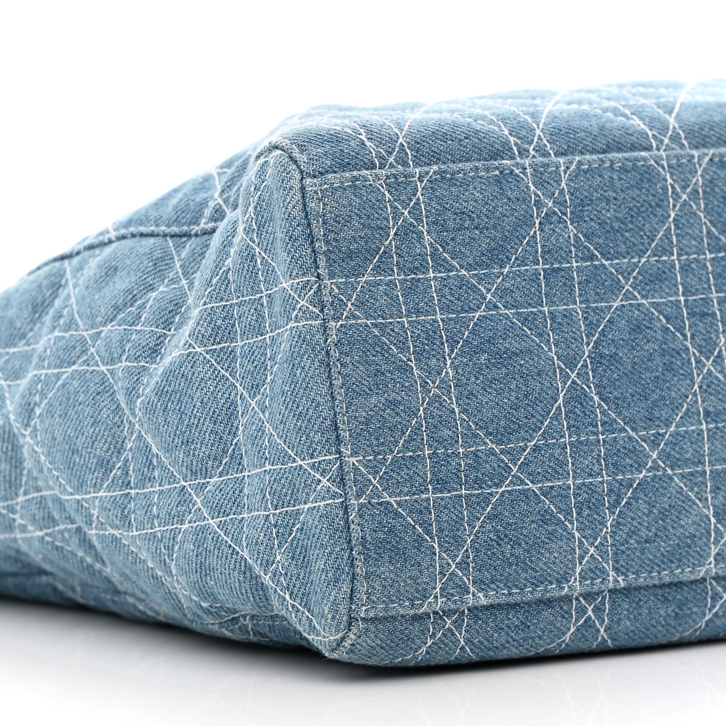 Denim Cannage Large Lady Dior Light Blue