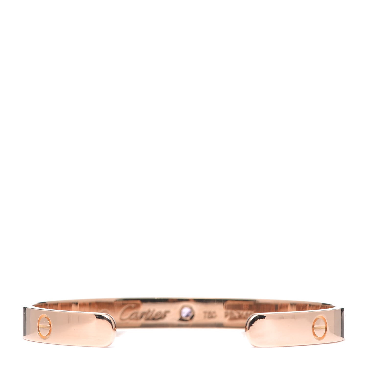 Cartier 18K Pink Gold Pink Sapphire LOVE Cuff Bracelet 17 3 of 5
