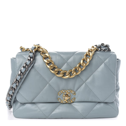 Chanel Goatskin Quilted Large 19 Flap Blue 1 of 11