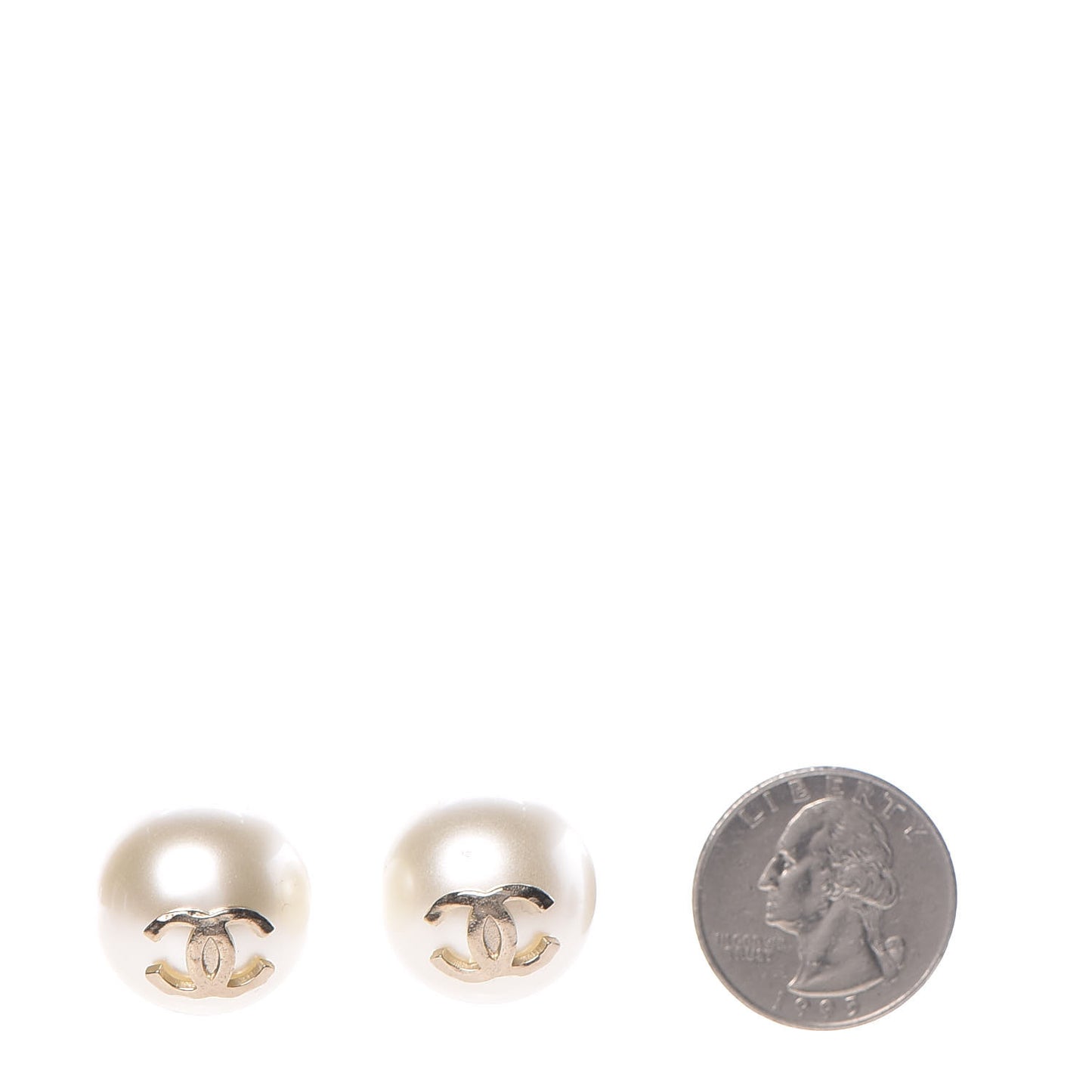 Pearl CC Large Earrings Gold