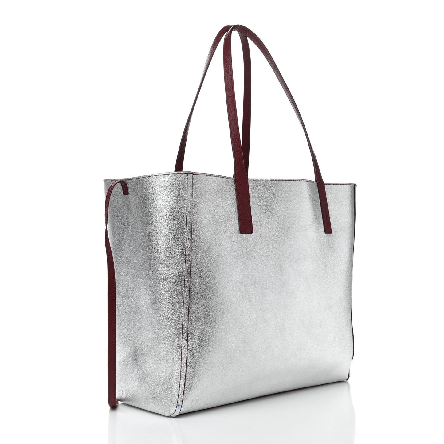 Grained Calfskin Medium Reversible Wandel Tote Ruby Tan