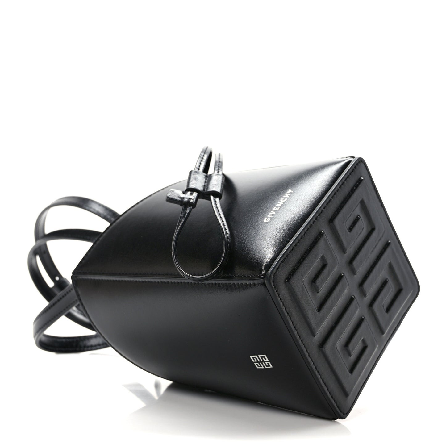 Box Calfskin Mini Cut Out Crossbody Bag Black