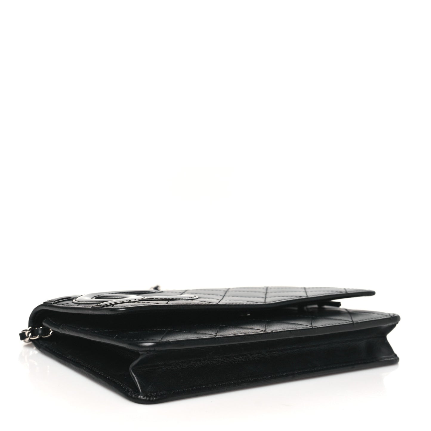 Calfskin Quilted Cambon Wallet on Chain WOC Black