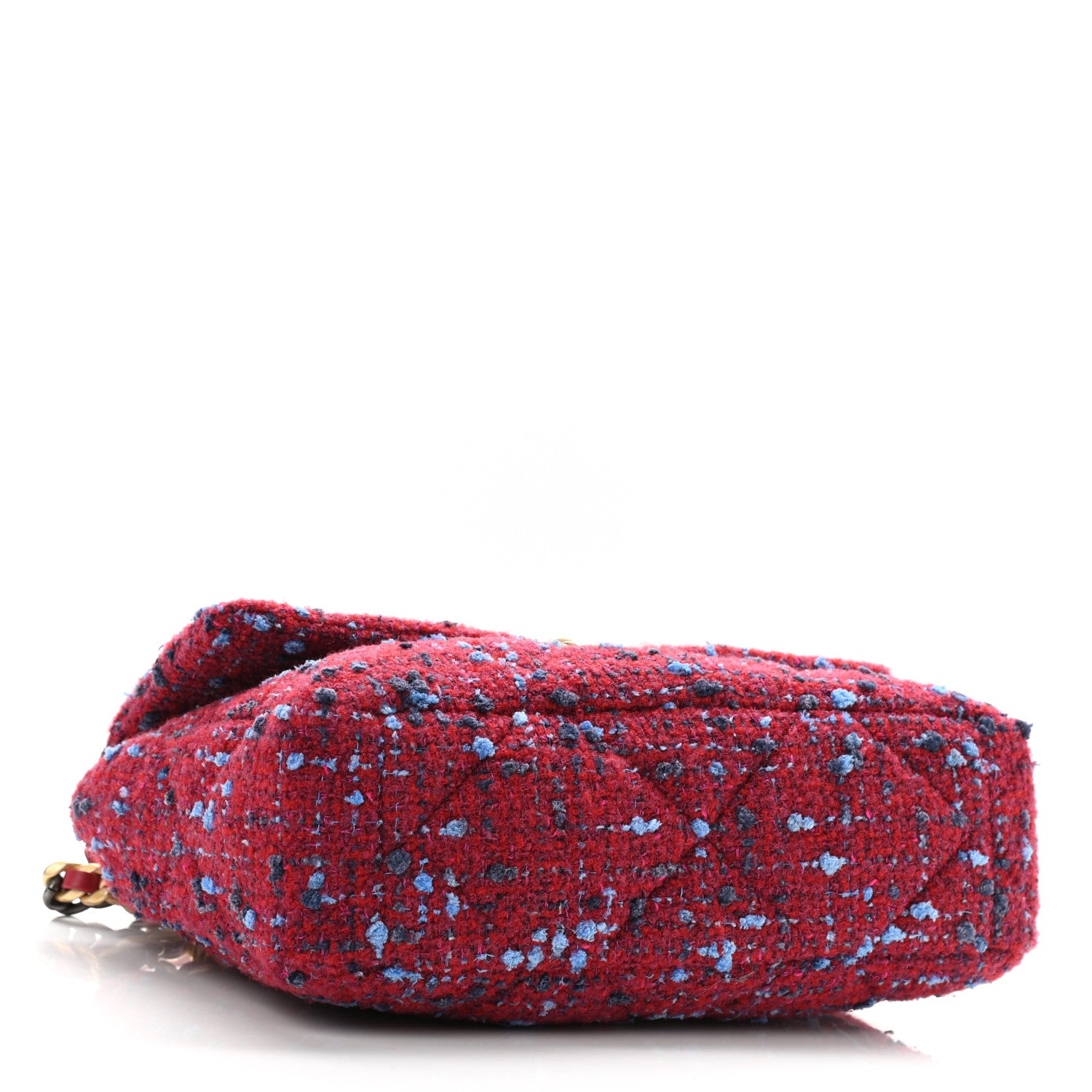 Chanel Tweed Quilted Large Chanel 19 Flap Red Blue Grey 4 of 11