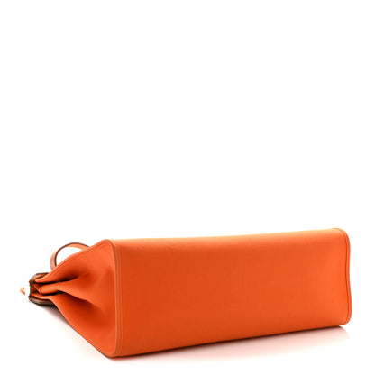 Hermes Vache Hunter Toile Herbag Zip 39 MM Orange Natural 5 of 11