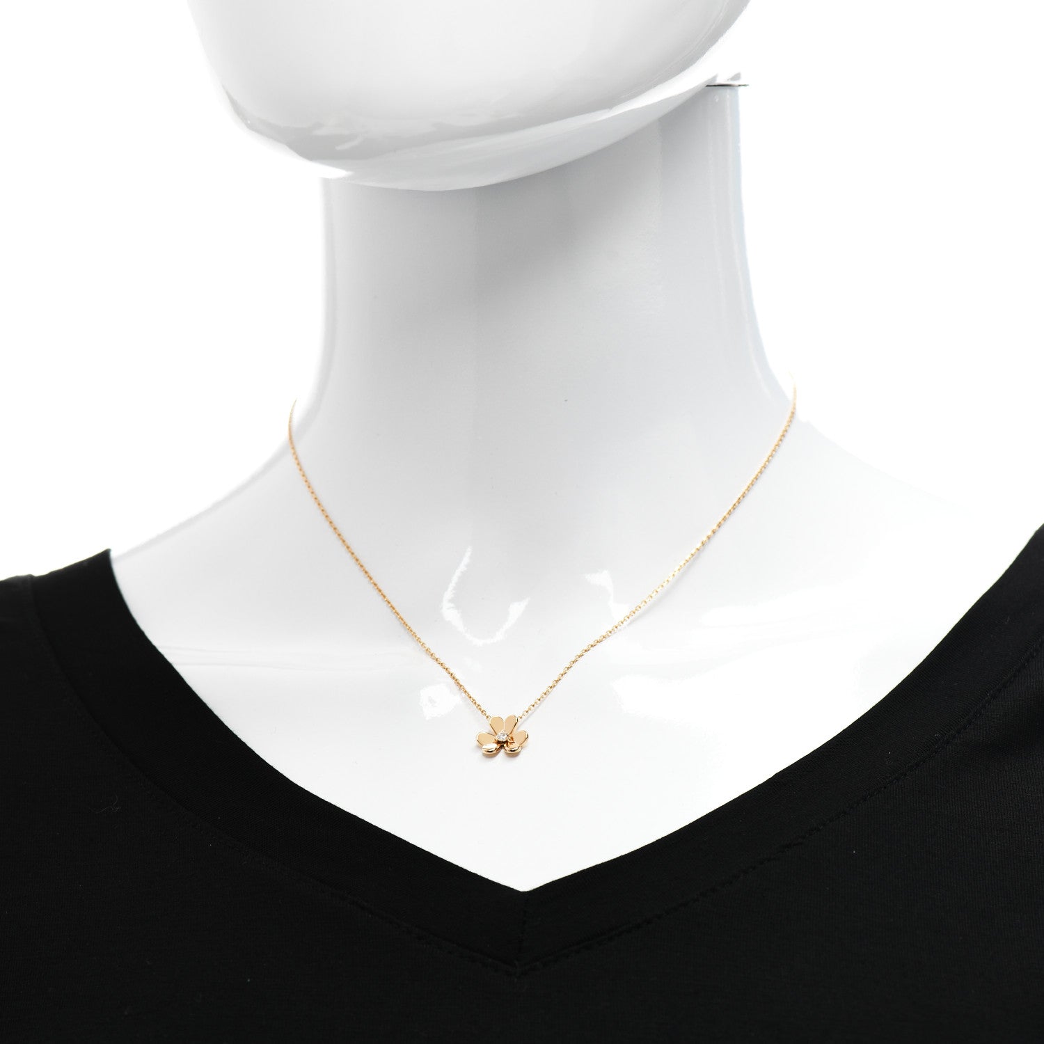 Van Cleef & Arpels 18K Yellow Gold Diamond Mini Frivole Pendant Necklace 2 of 6