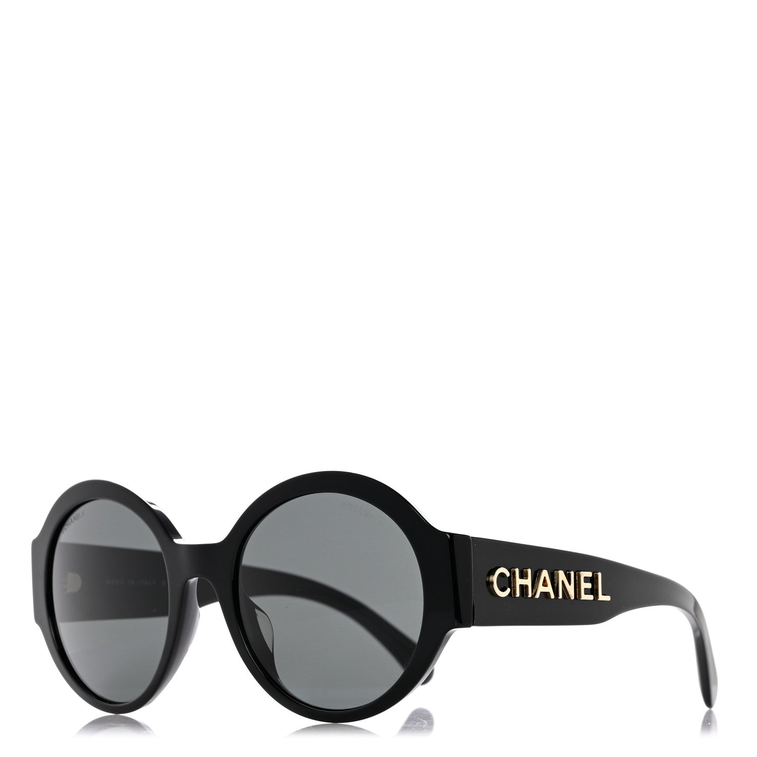 Chanel Acetate Polarized Round Sunglasses 5410 Black 1 of 8