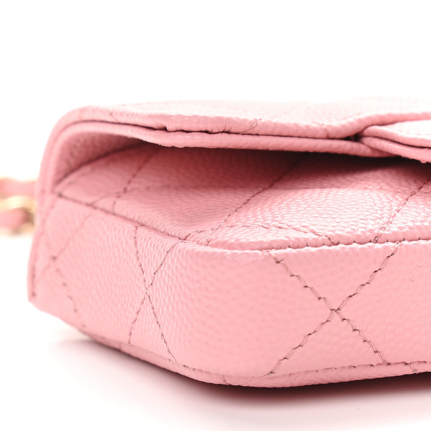 Caviar Quilted Mini Chain Belt Bag Light Pink