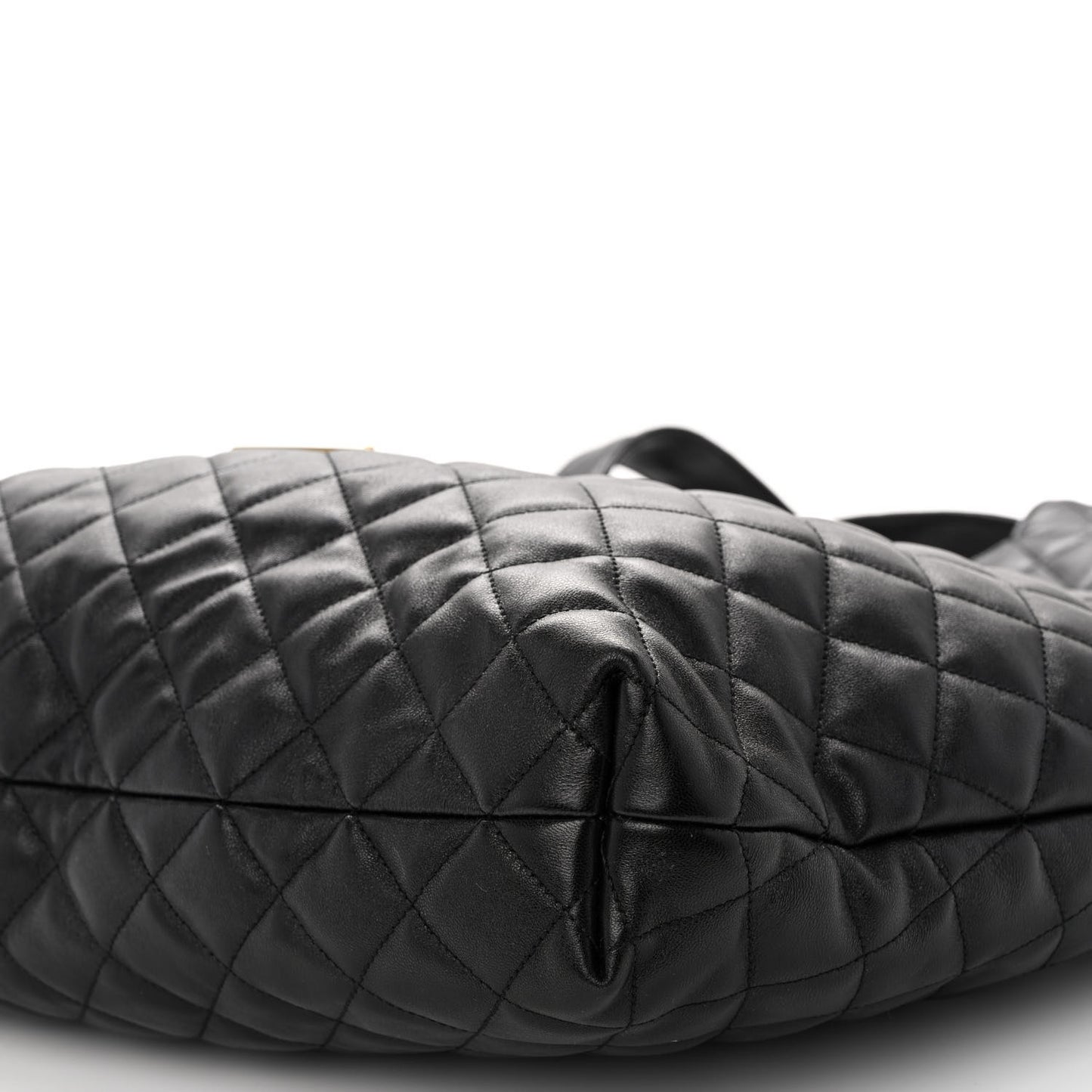 Lambskin Quilted Maxi Icare Shopping Tote Black