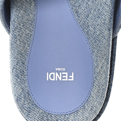 Fendi Denim FF Quilted Fendi Feel Buckled Slide Sandals 40 Blue 8 of 10