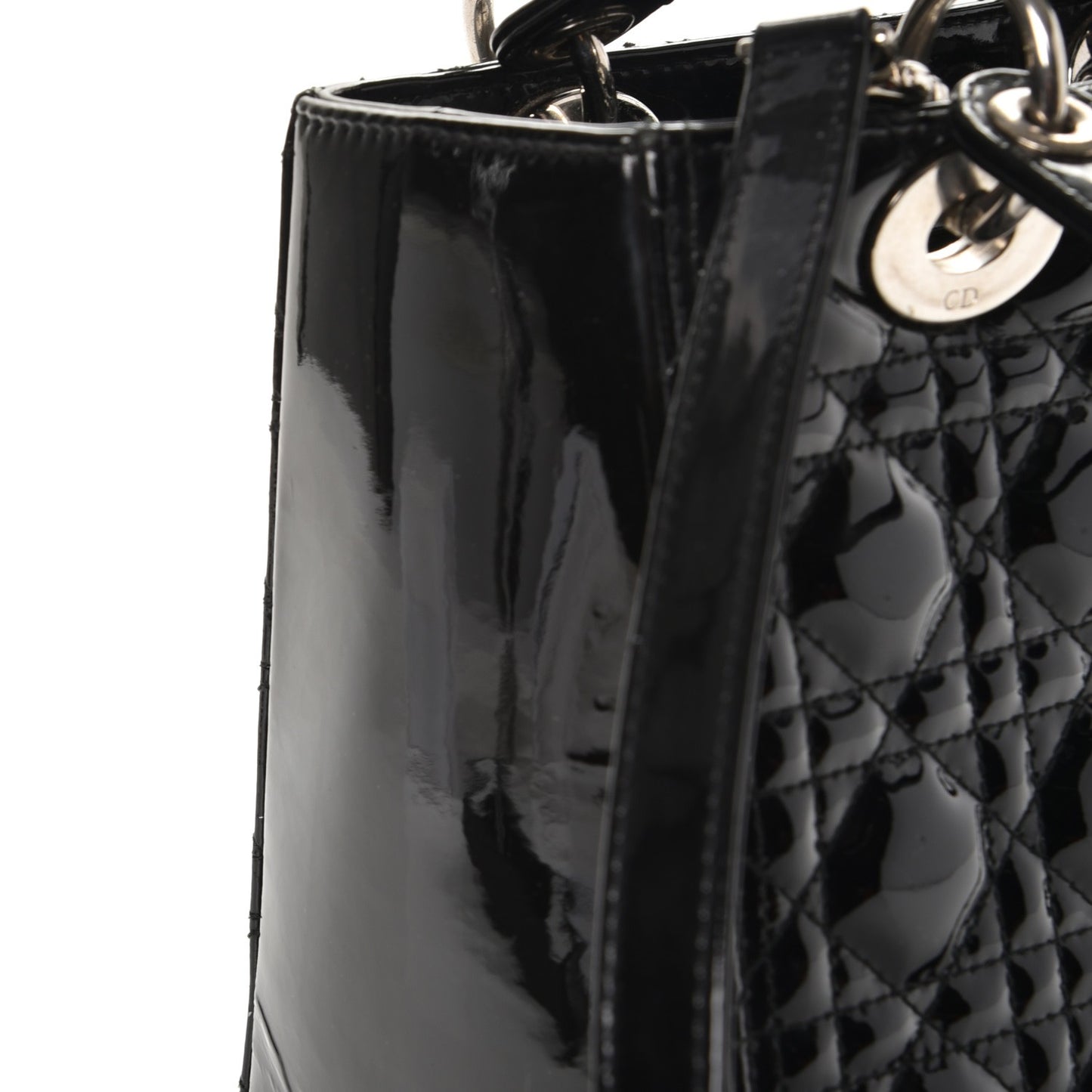 Patent Cannage Medium Lady Dior Black