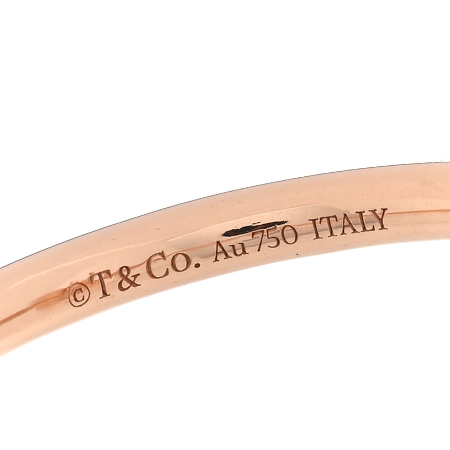 Tiffany 18K Rose Gold Mother of Pearl T Wire Ring 58 8.25 5 of 5