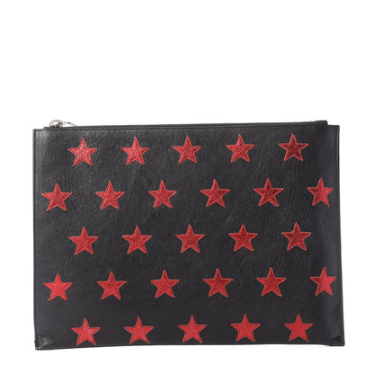Saint Laurent Calfskin Star Rider iPad Pouch Black 1 of 10