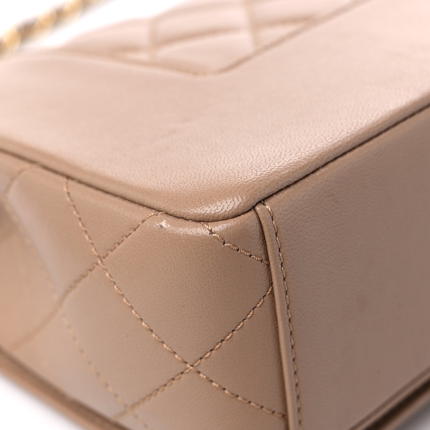 Sheepskin Quilted Vintage Mademoiselle Flap Beige