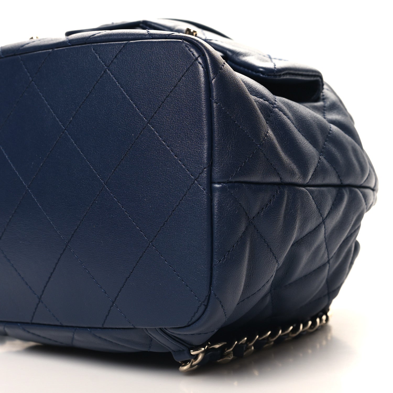 Chanel Lambskin Quilted Double Pocket Drawstring Backpack Navy 9 of 9