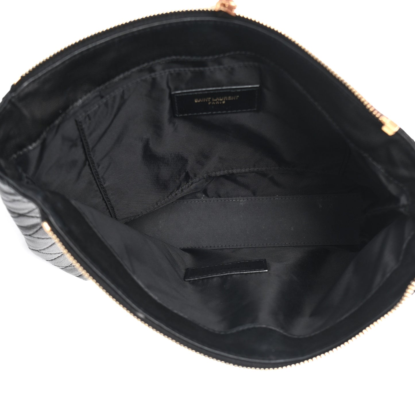 Lambskin Quilted Gaby Cosmetic Pouch Black