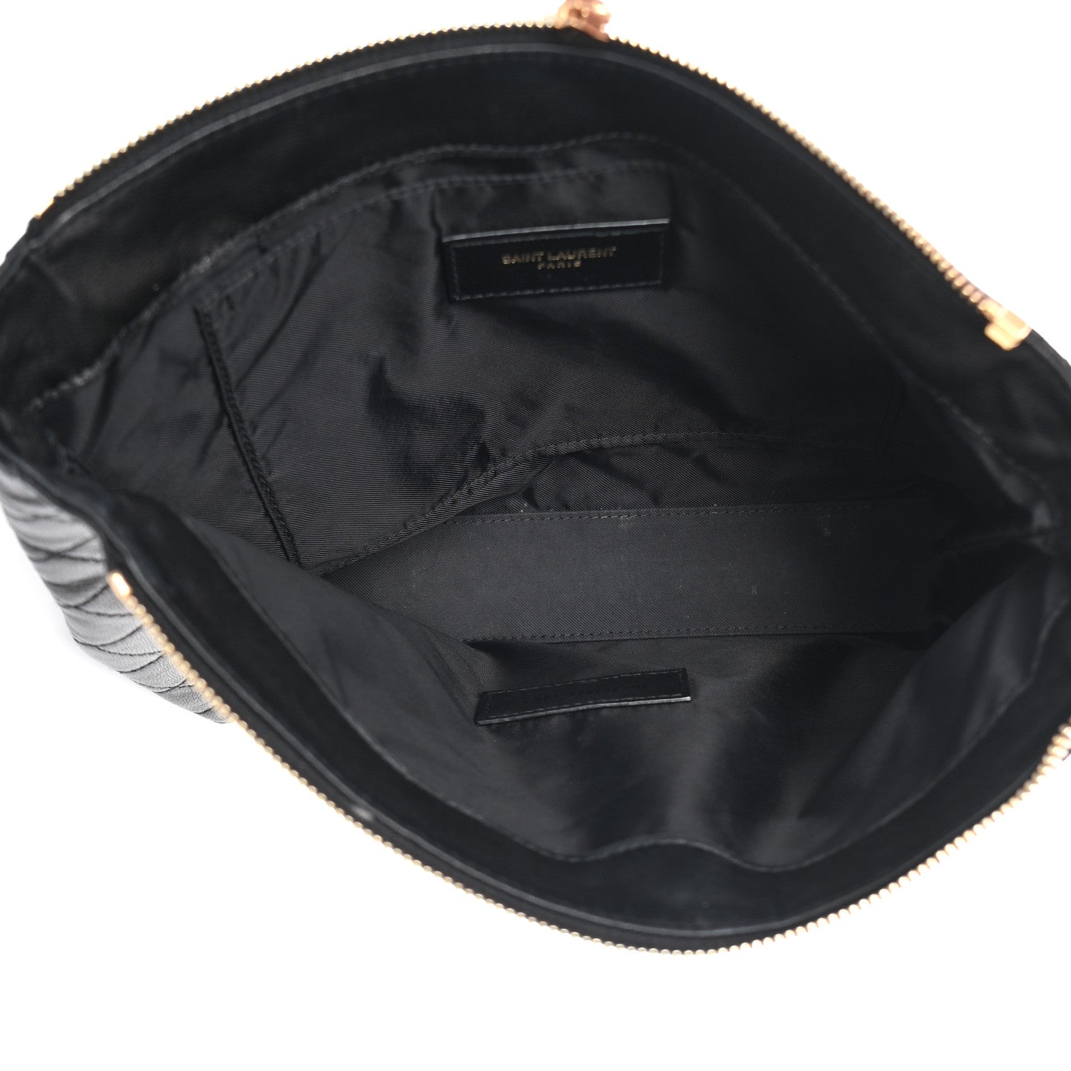 Saint Laurent Lambskin Quilted Gaby Cosmetic Pouch Black 5 of 12
