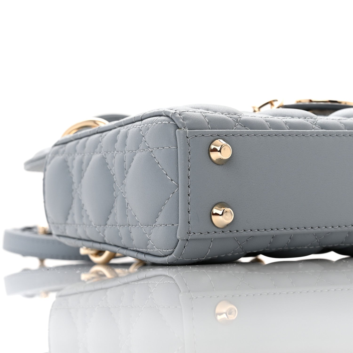 Christian Dior Lambskin Cannage Micro Lady Dior Cloud Gray 9 of 10