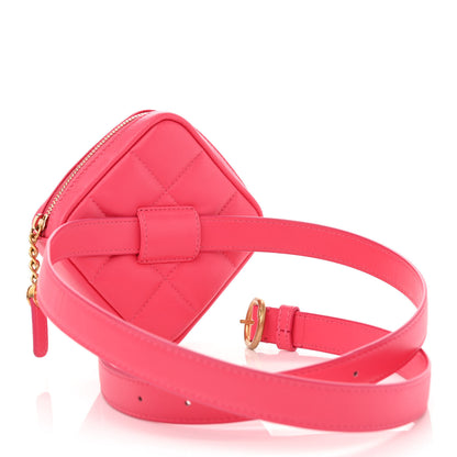 Chanel Lambskin Quilted Diamond Belt Bag Pink 3 of 11