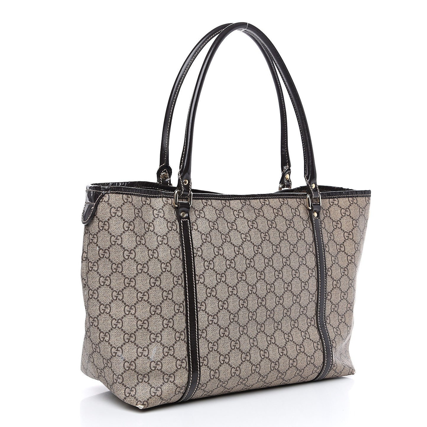 GG Plus Monogram Tattoo Heart Medium Joy Tote Dark Brown
