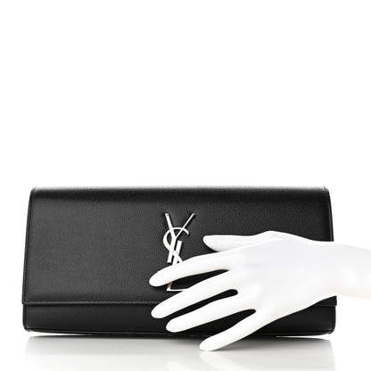 Saint Laurent Grain De Poudre Monogram Cassandre Clutch Black 2 of 9