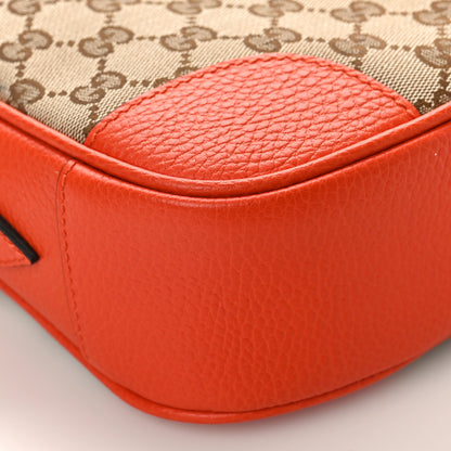 Gucci Monogram Dollar Calfskin Mini Bree Messenger Bag Beige Ebony Sun Orange 7 of 8