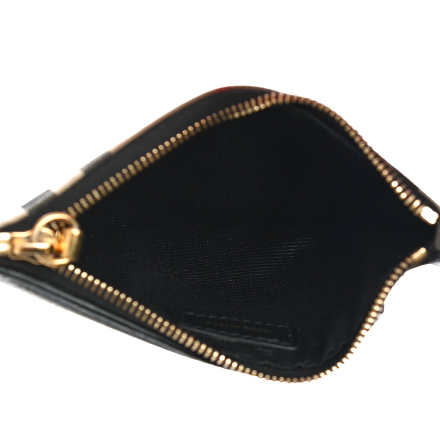 Vintage Check Calfskin Coin Case Card Holder Black