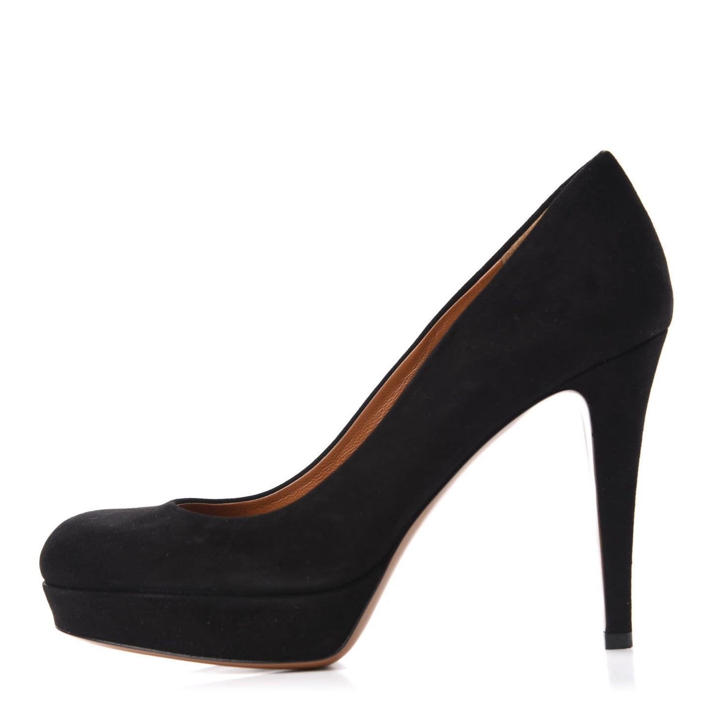 Suede Platform Round Toe Betty Pumps 35.5 Black