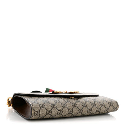 Gucci GG Supreme Monogram Azalea Calfskin Web Small Horsebit 1955 Crossbody Bag Beige Ebony Brown Sugar 4 of 10