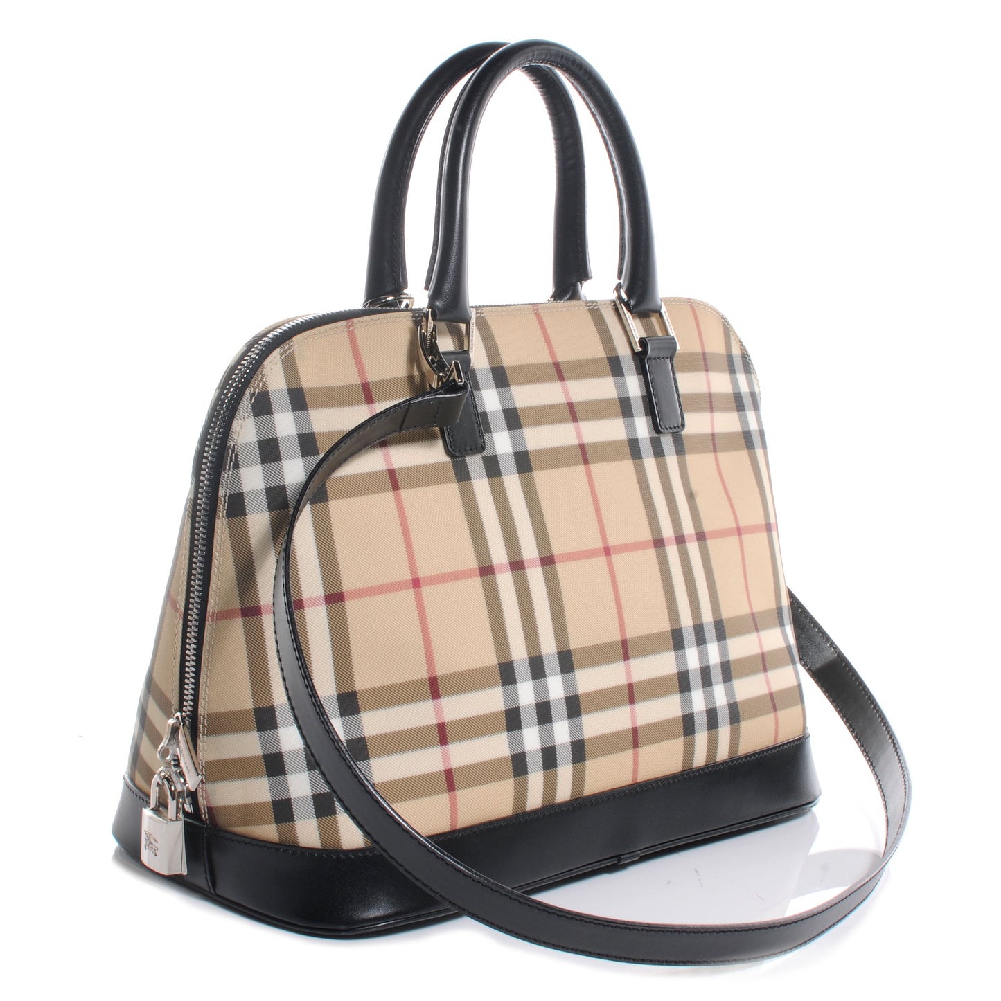 House Check Large Bowler Tote Black