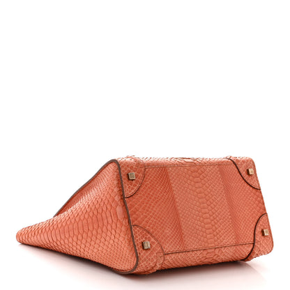 Celine Snakeskin Mini Luggage Orange 4 of 12