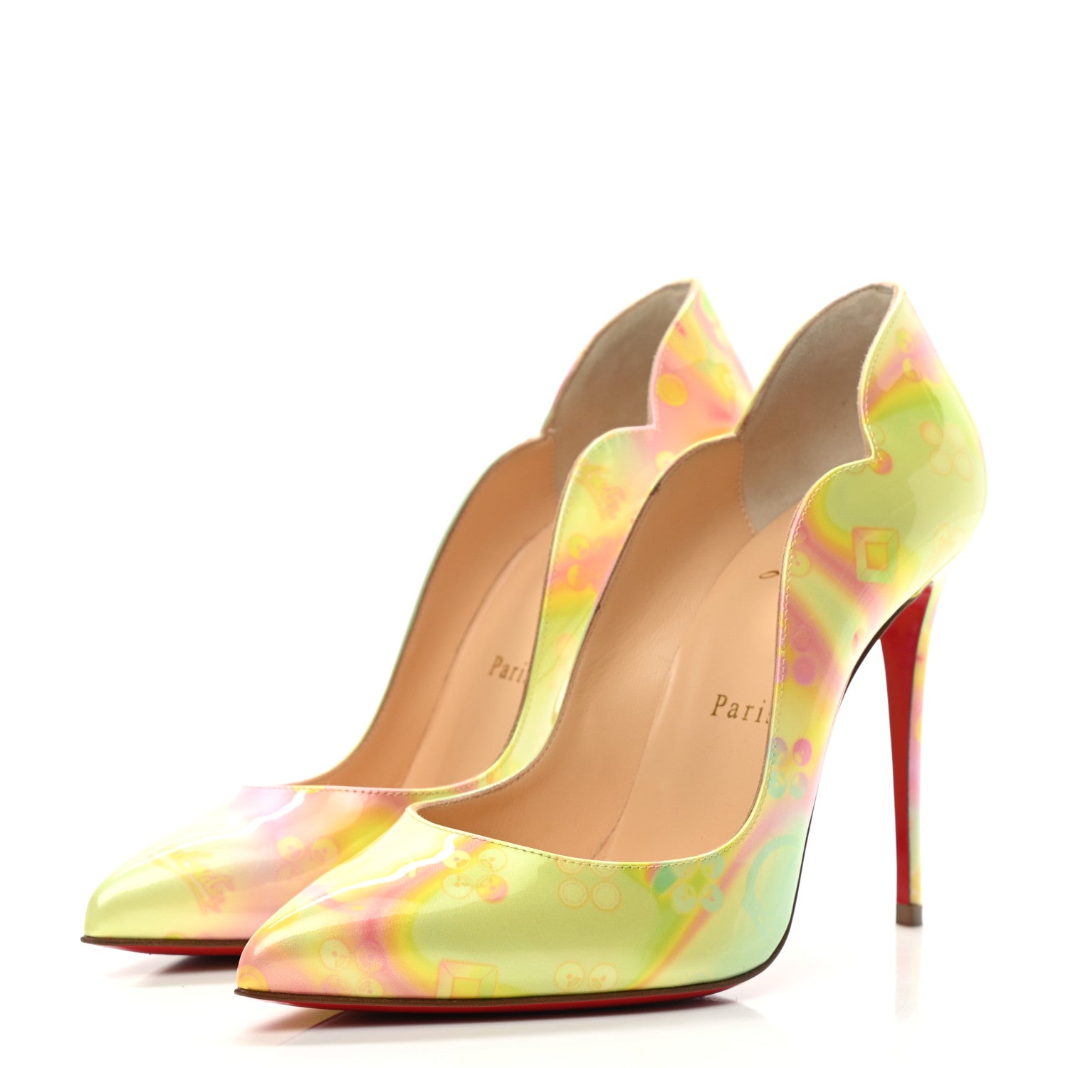 Christian Louboutin Patent Discolaser Hot Chick 100 Pumps 37 California 3 of 9
